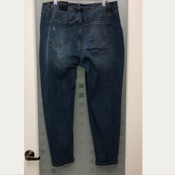 🎉7xHP🎉 LANE BRYANT Low Rise Boyfriend Jeans Paint Distressed Stretch 18 NWT! - Picture 9 of 16